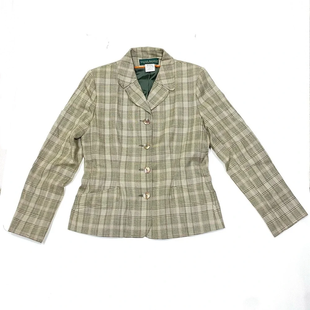 Vintage Harve Benard 8 100% Wool Plaid Blazer and size 10 Skirt Pendleton Wool - Picture 2 of 8